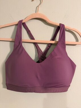 Lululemon Up for It Bra in the color Vintage Plum sports bra